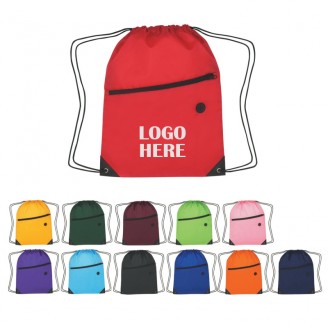 Drawstring Sports Pack With Front Zipper